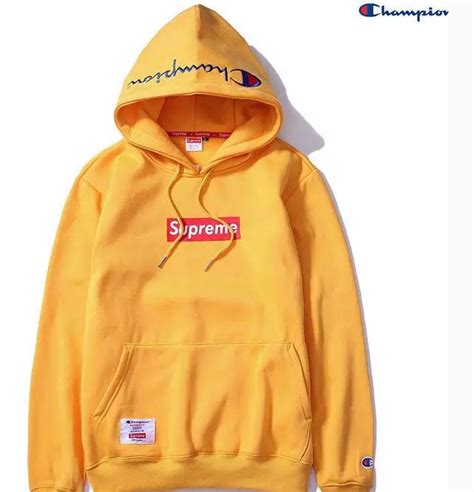 In most fake hats, the <strong>Supreme</strong> logo is written in straight print. . Champion and supreme hoodie